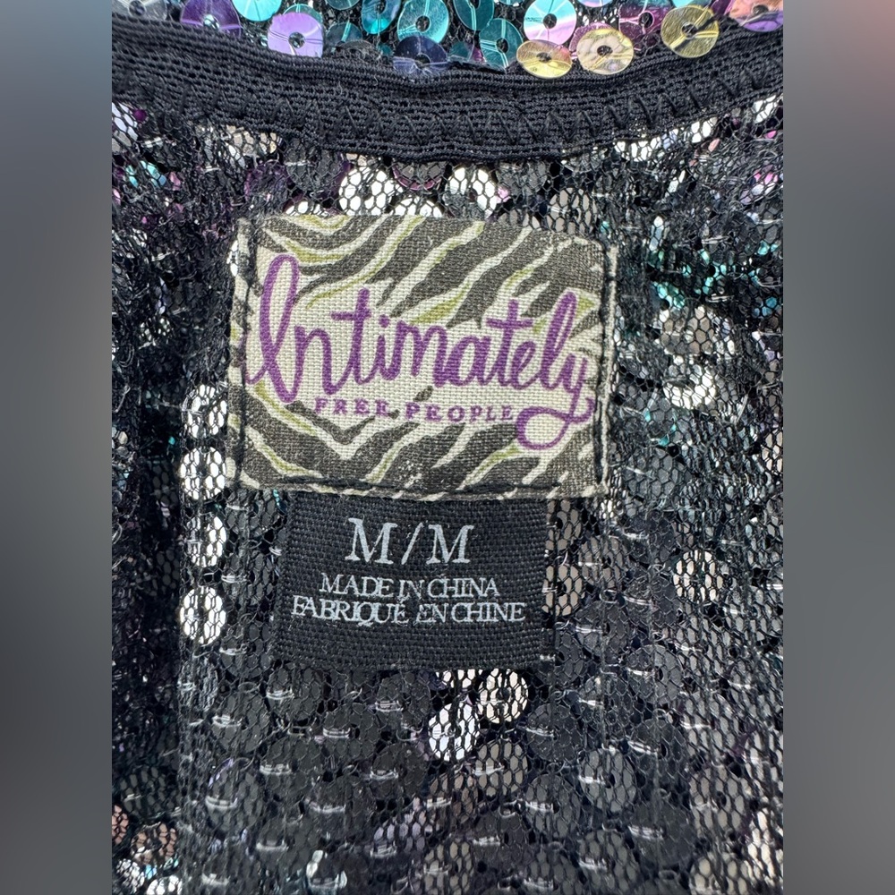 FREE PEOPLE Intimately Psychedelic Sequin Slip Dress Women’s Size Medium - Picture 7 of 8